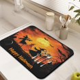 thumbnail image 3 of Halloween Dish Drying Mat Happy Halloween Spooky Bat Witch Orange Kitchen Drying Mat Absorbent Heat Resistant 18x24 Inch Dry Pad for Halloween Accessories Countertops, 3 of 7
