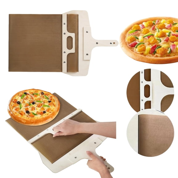 Non Stick Sliding Wood Pizza Peel – 16 inch Non-Stick Sliding Paddle for Home Oven Baking