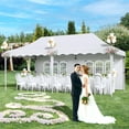 thumbnail image 4 of Pirecart 10' x 20' Outdoor Canopy Tent Pop up Wedding Tent with 6 Removable Sidewalls and Carrying Bag, Adjustable Height, White, 4 of 8