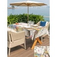 thumbnail image 4 of Outdoor Tablecloth with Umbrella Hole and Zipper, Beige Easter Bunny Rectangle Table Cloth 54x80 Inch Waterproof Tablecloth, Spring Easter Eggs Floral Rustic Burlap Picnic Table Cover for Patio, 4 of 7