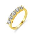 thumbnail image 1 of Anillo de plata S925 con moissanita, anillo de siete estrellas en fila, anillo femenino chapado en oro de 14 quilates Seiko, 1 of 5