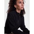 thumbnail image 5 of Scenario Women's and Women's Plus Waffle Knit Button Top with Long Sleeves, Sizes XS-4X, 5 of 6