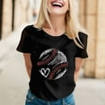 thumbnail image 2 of T Shirts For Women Womens Tops Daily Casual Printed Short Sleeve O Neck T Shirt Tops, 2 of 6