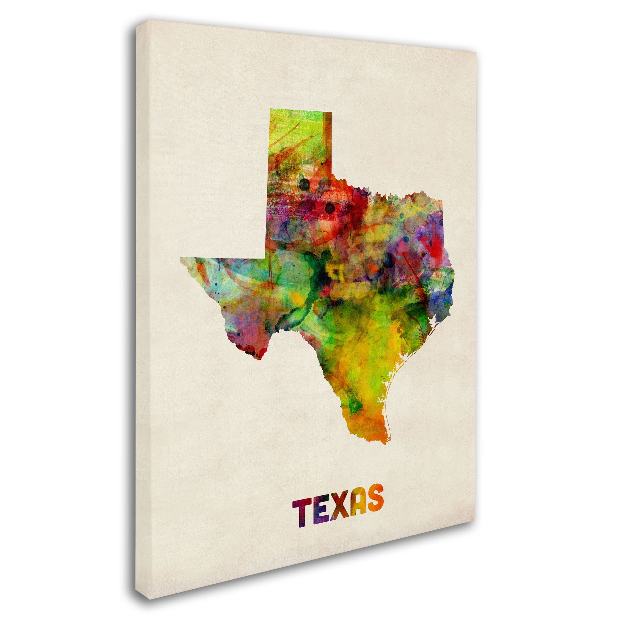 Trademark Fine Art "Texas Map" Canvas Wall Art by Michael Tompsett