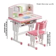 thumbnail image 2 of Kids' Table Chair Sets, Kids' Desks Chair, Height Adjustable Ergonomic Children Study Desk Table Computer Workstation With Large Storage Drawer Built-in Bookshelf, Kids Bedroom Furniture, 2 of 6