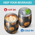 thumbnail image 4 of 12oz Stainless Steel Insulated Wine Tumbler with Lid and Straw – Double Wall Vacuum Mug for Hot & Cold Drinks, 304 Steel Interior, Sweat-Free Design, 4 of 5