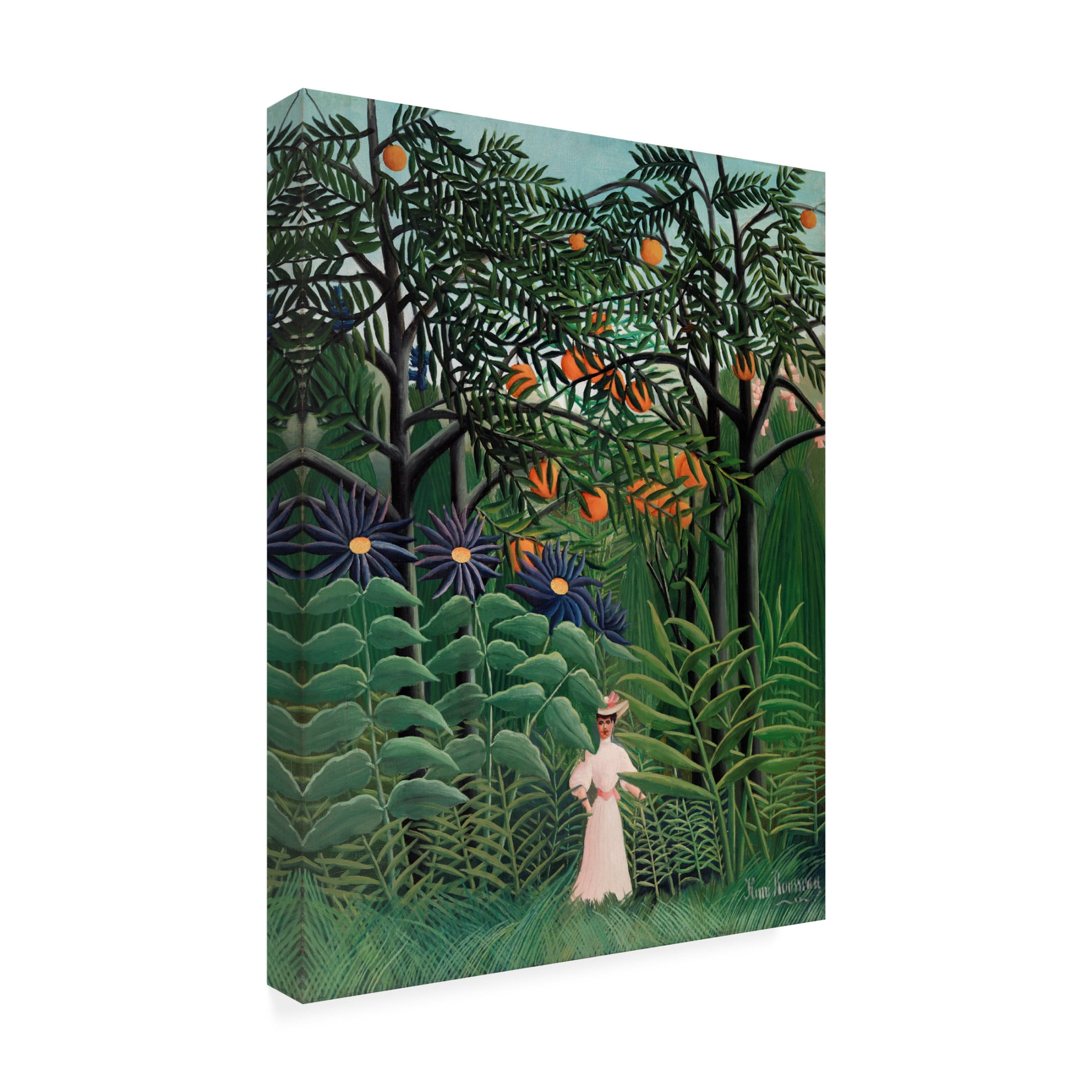 Trademark Fine Art Pictufy Femme Se Promenant Dans Une Foret Exotique Canvas Wall Art