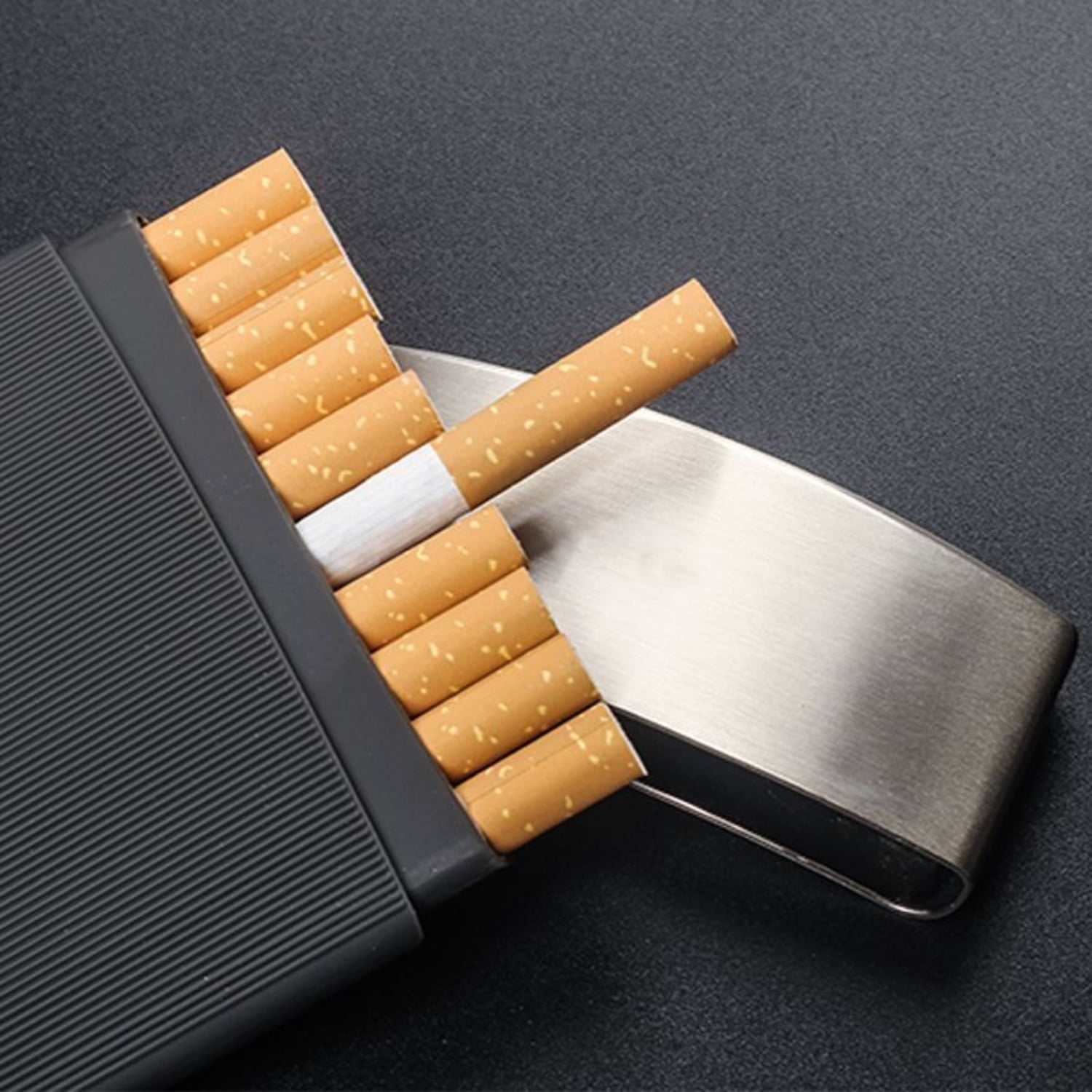 Stainless Steel Cigarette Case Card Slot Holder Non-Slip Ultra-Thin Multi-Purpose Storage Accessories