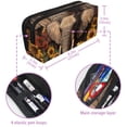 thumbnail image 5 of PhooArto Pencil Case, Elephant and Sunflowers Large Capacity Pencil Pouch Stationery Pen Bag, 5 of 7