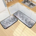 thumbnail image 7 of 2-Piece Kitchen Rugs Set Non-Slip Mats Carpet Floor for Kitchen, Bathroom (19.7"x27.6" & 19.7"x47.2") Snowy Winter Landscape, 7 of 7