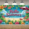 thumbnail image 5 of 1pc Summer Beach Banner Photography Background Hawaiian Party Decoration Children Birthday Party Supplies Baby Shower Banner, 5 of 10