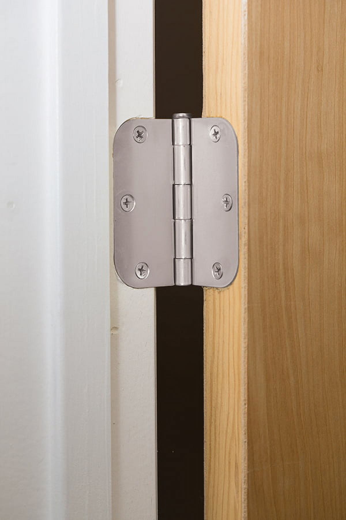 Bulldog Hardware Round Corner Hinge, 3 Pack, Satin Nickel