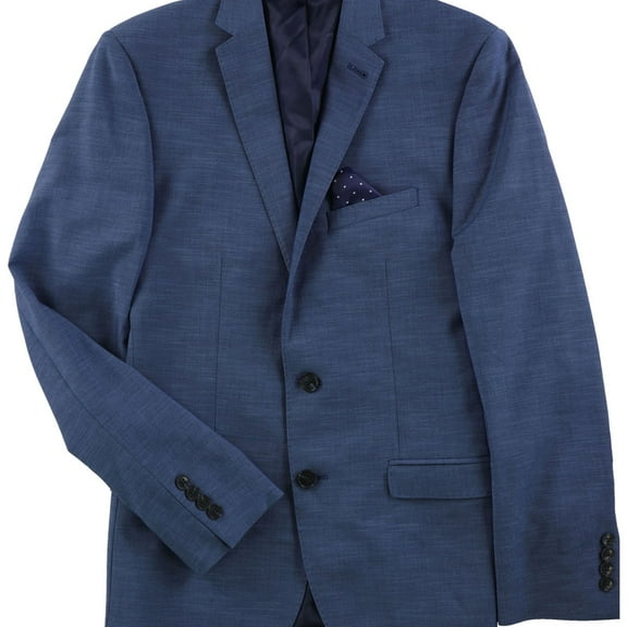 Nick Graham Mens Slim Fit Stretch Two Button Blazer Jacket, Blue, 36 Regular