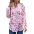 thumbnail image 2 of UVN Floral Print Blouses for Women V Neck Long Sleeve Shirts Boho Casual Ladies Tops, 2 of 6