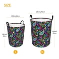 thumbnail image 3 of Balery Watercolor Floral Paisley Cesta de ropa redonda con asas, impermeable, independiente, para ropa, juguetes, dormitorio y familia-Medium, 3 of 6
