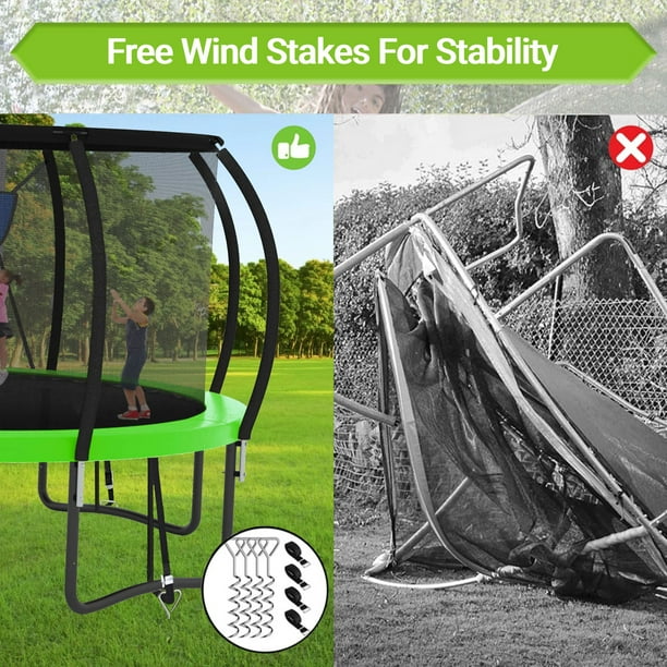 GVDV 14' Outdoor Trampoline, Backyard Recreational Pumpkin
