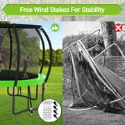 GVDV 12FT Outdoor Trampoline, Backyard Recreational Pumpkin Trampoline for Kids