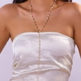 thumbnail image 1 of HLONK Metal Clavicle Chain Necklaces Simple Long Chain Fringe Necklace Lot F1A6, 1 of 3