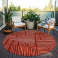 thumbnail image 6 of Addison Rugs Chantille Indoor/Outdoor Transitional Geometric, Abstract Red Washable Round Rug, 8' x 8', 6 of 6