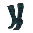 thumbnail image 2 of Women's Knee High Socks Deep Blue & Green Plaid Thermal Soft Knee Long Socks, 2 of 7