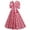 A-Red508, variant on Women's Gingham Flared Midi Dress Fitted Plaid Elbow Sleeve V Neck Gown Structured Retro Daily Dresses