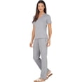 thumbnail image 3 of Stylore Two Piece Pajamas Set Soft Short-Sleeve Top Pants Loungewear Grey L, 3 of 6