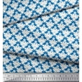 thumbnail image 2 of Soimoi Blue Rayon Crepe Fabric Ornate Filigree Damask Fabric Prints By Yard 46 Inch Wide, 2 of 3