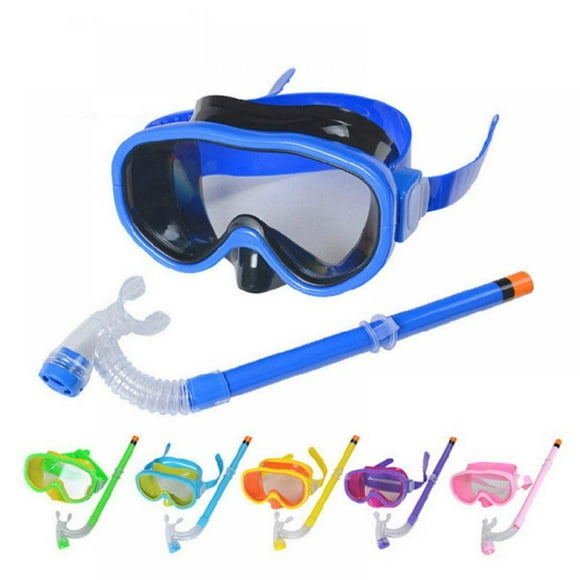CNKOO Kids Snorkel Set  Dry Top Snorkel Mask Anti-Leak for Youth Junior Child  Anti-Fog Snorkeling Gear Free Breathing Tempered Glass Swimming Diving Scuba Goggles 180 Degree Panoramic Vi