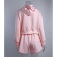 thumbnail image 4 of Feancey Women's Sweatsuits Zip Up Hoodie and Drawstring Shorts Matching Sets Teen Girls Trendy Travel Outfits Lounge Set with Pockets Hot Pink M, 4 of 8