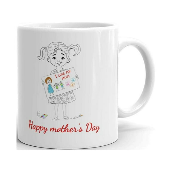 Happy Mothers Day I Love My Mom Coffee Tea Ceramic Mug Office Work Cup Gift11 Oz