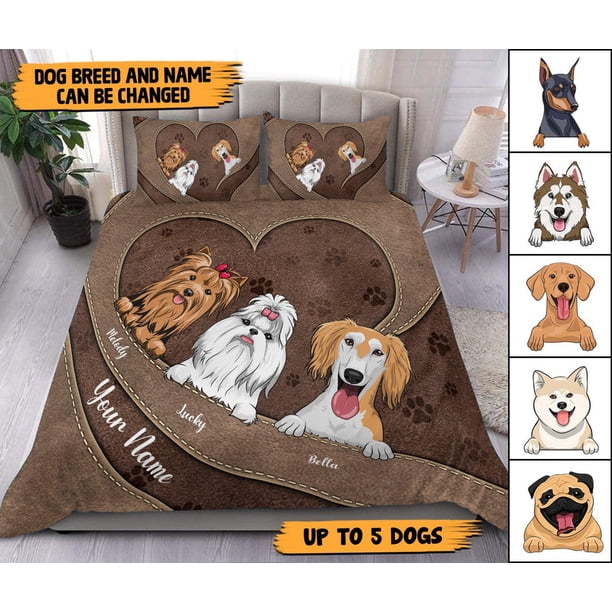 Juego de cama personalizado para perro, regalo personalizado para amantes de los perros, papá de perro, perro
