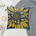 thumbnail image 2 of PRATYUS Navy Blue Yellow Dahlia Throw Pillow Covers Teal Gray Floral Cushion Covers Modern Home Decorative Soft Plush Cushion Cases for Bed Couch Sofa Living Room Co 24x24in, 2 of 5