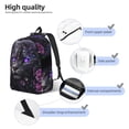 thumbnail image 3 of Disketp Purple-Eyed Floral Leopard Mochila de Lona Estampada, Mochila Escolar de Viaje Ligera para Estudiantes y Portátil-Medium, 3 of 5