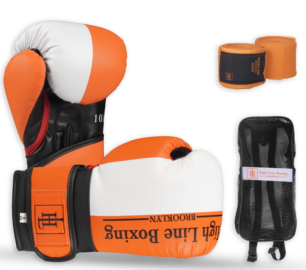 High Line Orange Essential Series Boxing Gloves for Kids | Youth Boxing Gloves for Punching, Boxing, MMA, Kickboxing, Muay Thai, Sparring| Kids Punching Gloves 4 oz, 6 oz & 8 oz