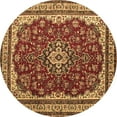 thumbnail image 1 of Ahgly Company Indoor Round Medallion Brown Traditional Area Rugs, 4' Round, 1 of 4