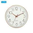 thumbnail image 3 of Uxcell 10" Wall Clock Battery Operated Silent Non Ticking Round Clock, White/Rose Gold 2Pack, 3 of 6