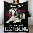 thumbnail image 5 of Husky Dog Blanket Husky Gifts for Girls Women Men Funny Husky Throw Blanket for Kids Adults Soft Warm Cozy Fleece Blanket for Couch Sofa \u200bBed 40"x50", 5 of 6
