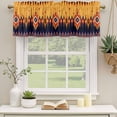thumbnail image 3 of 2 Pack Valances for Windows, Ethnic Boho Window Valances for Living Room/Bedroom/Bathroom, Vintage Abstract Geometric Textured Light Filtering Kitchen Curtain Valance Window Treatment 42"W x18" L, 3 of 9