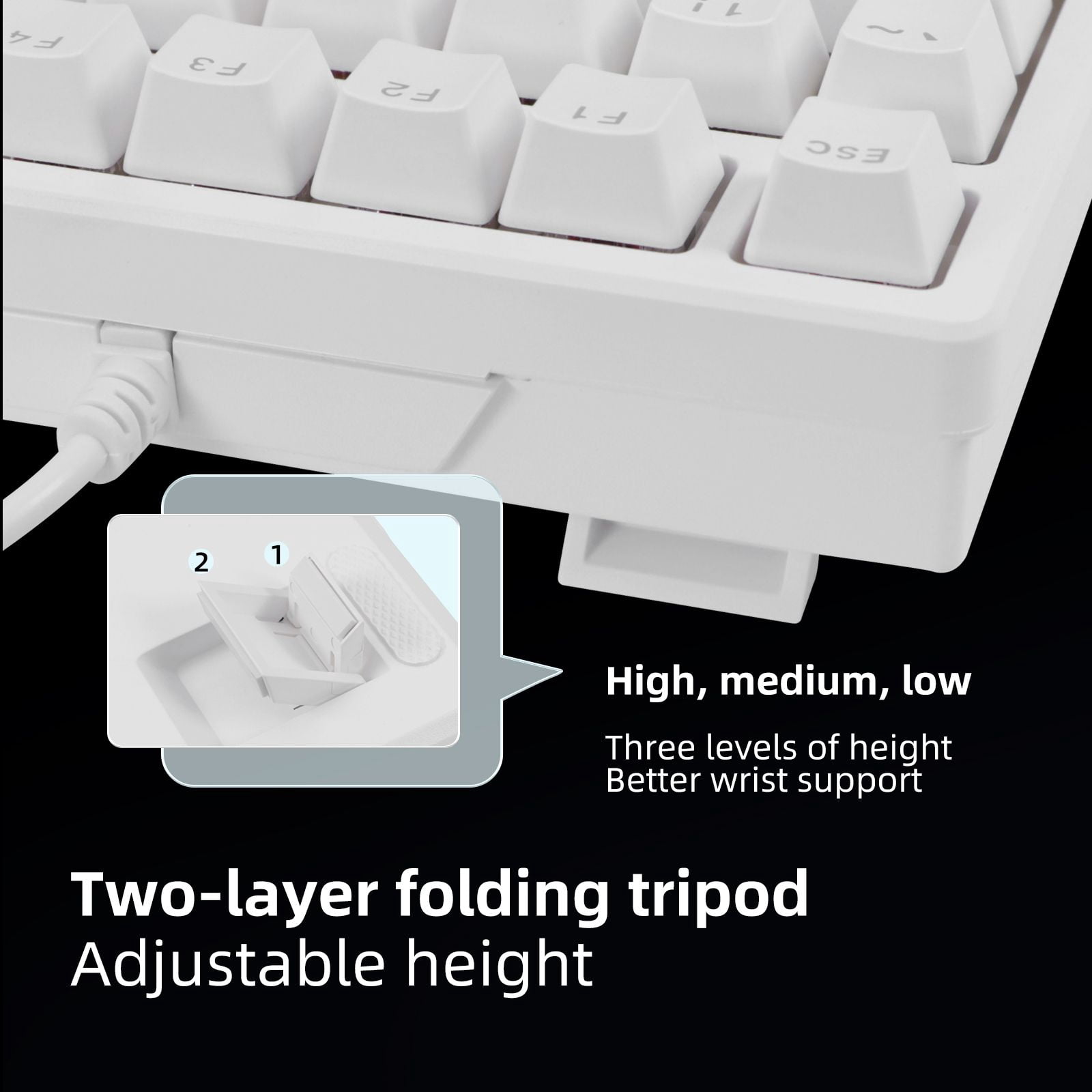 98 Keys Hot Swappable Mechanical Gaming Keyboard with Multifunctional Knob, Side RGB Strip Light, Adjustable Foldable Stand & Full Key Anti-ghosting