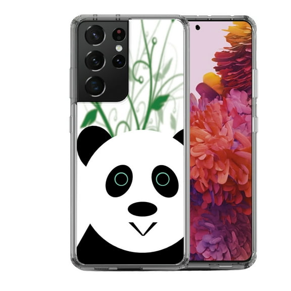 Shockproof Hybrid Bumper Phone Case for Samsung Galaxy S21 Ultra, by OneToughShield ® - Panda