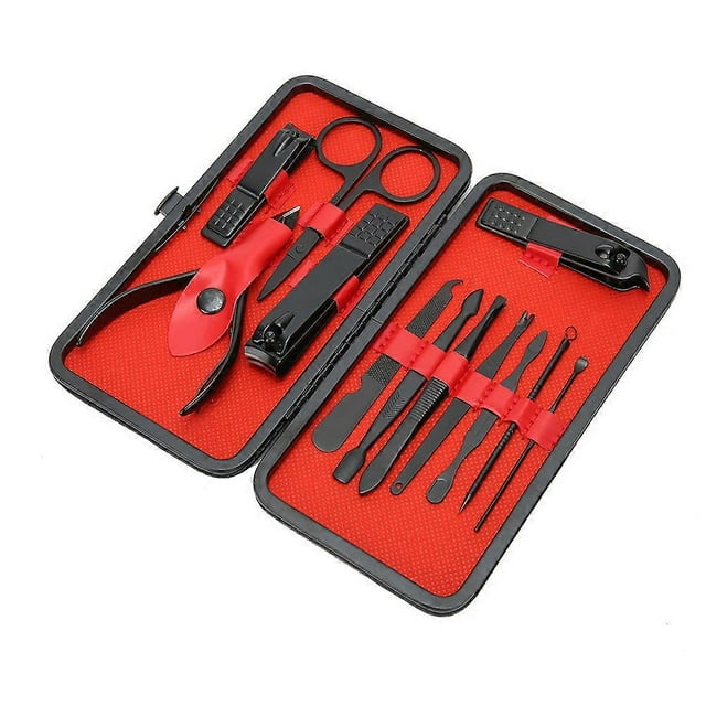 12pcs Stainless Steel Eyebrow Scissors Nail Clipper Dead Skin Pusher Manicure Tool Set