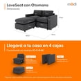 thumbnail image 2 of Sillón Loveseat Seccional Modular Adapti + Otomano | Gris Carbón, 2 of 8