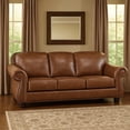 thumbnail image 7 of Boro 85 Inch Sofa- Rich Brown Top Grain and Faux Leather- Solid Wood, 7 of 7