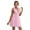 Carnation Pink, variant on Women's Open Back Sleeveless Mesh Dress with Lace Detail and Tie Front 100% Polyester Lined for Party Wear for Evening