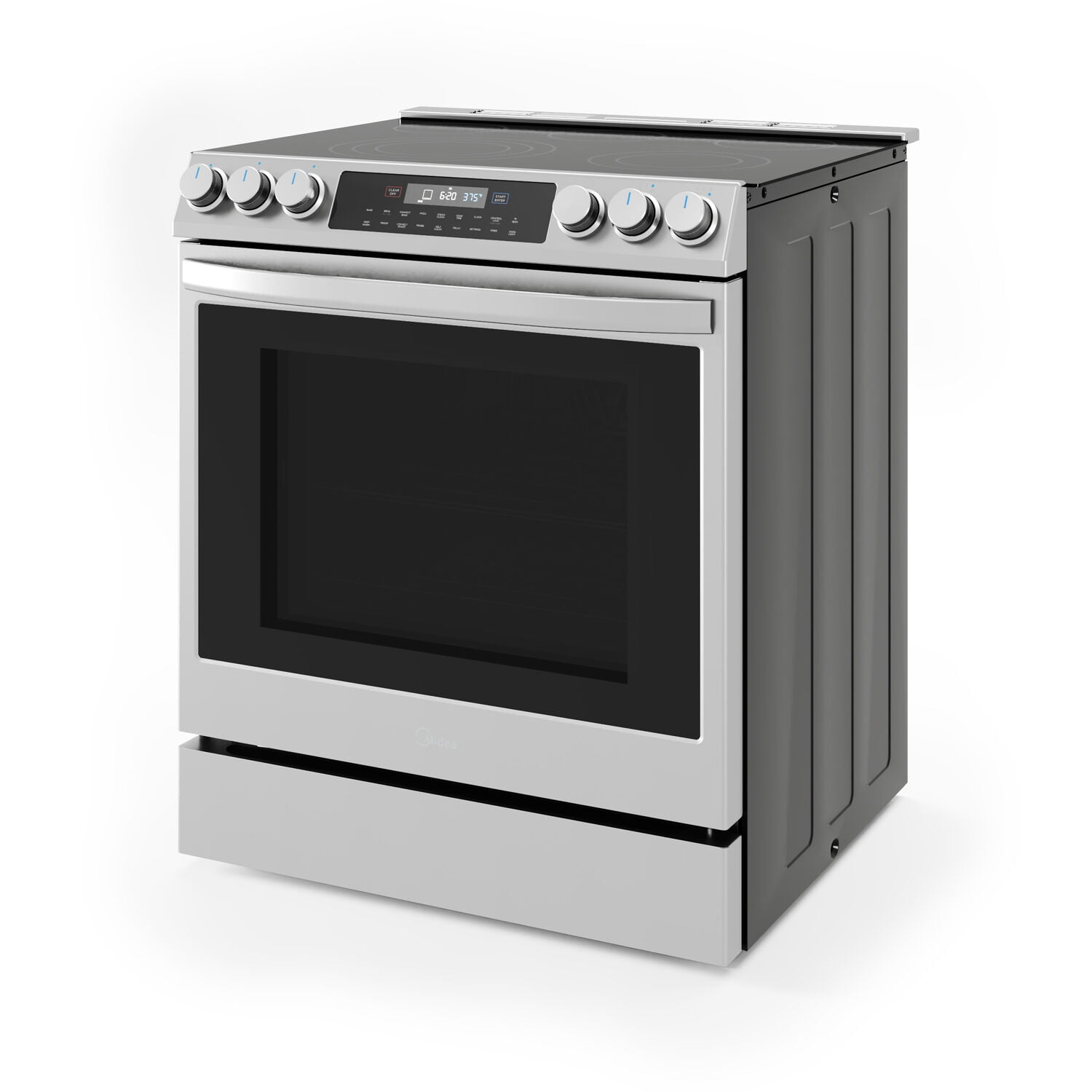 Midea 30-In Slide-In Electric Range with Wi-Fi Connectivity and Fan Convection, Stainless Steel,  MES30S2AST