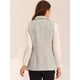 thumbnail image 4 of Chaqueta sin mangas con solapa de tweed a cuadros para mujer con bolsillos Blanco L, 4 of 6