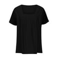 thumbnail image 4 of Women Blouses Women Long Sleeve Fancy Tops X for V Neck Sweater Pajama Shirt Long Sleeve Knit Shirt Womens Pajama Tops Womens Casual Solid Color Button up Black S, 4 of 6
