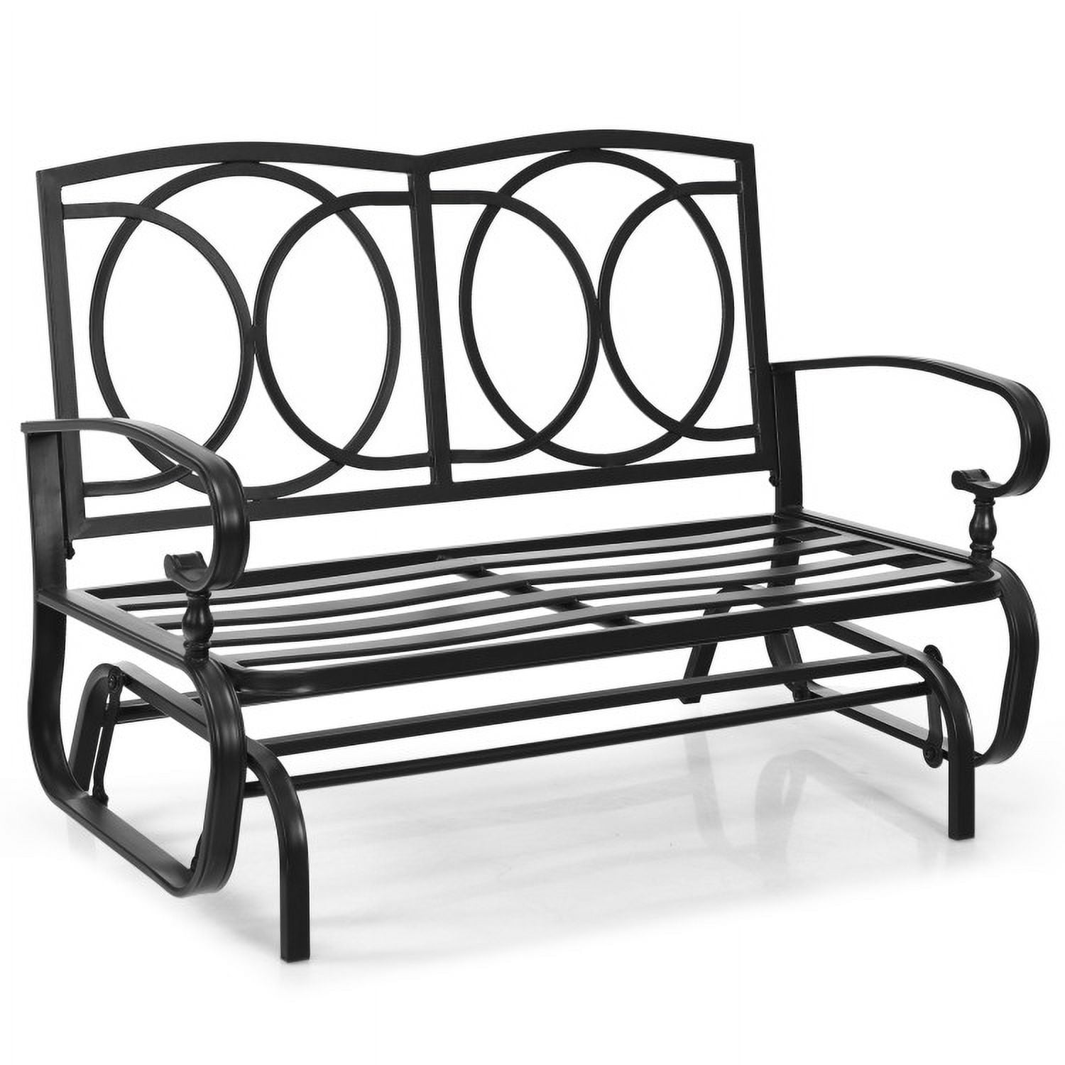 Aimee Lii Double Chair Outdoor with cushion, Patio Glider Bench, Porch, Backyard, Sturdy, Navy Aimee Lii Double Chair Outdoor with cushion, Patio Glider Bench, Porch, Backyard, Sturdy, Navy