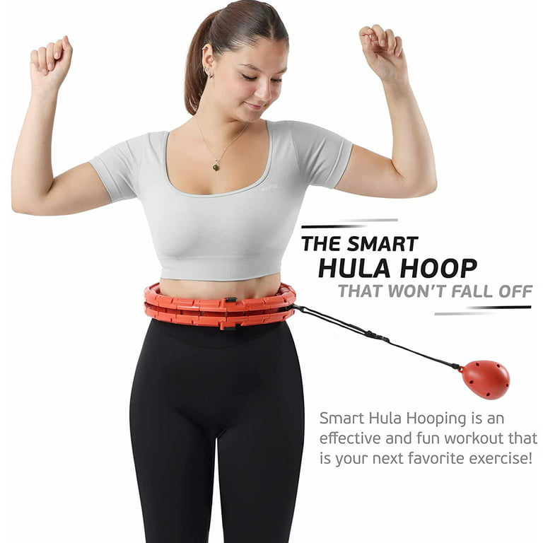 Teal Elite Smart Weighted Hula Hoop for Adults Fully Adjustable Infinity  Hoop, Red 