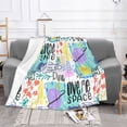thumbnail image 2 of XMXT Flannel Throw Blanket for Couch, Warm Planet Hand Painted Graffiti Bed Sofa Decor Blankets for Home Bedroom, 80 x 60 inches, 2 of 8
